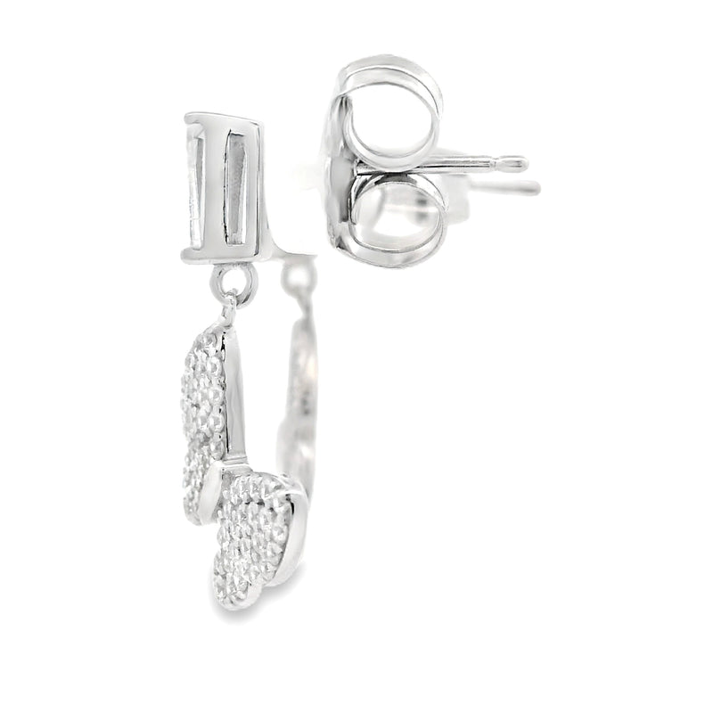 Genuine Cubic Zirconia Earrings Sterling Silver