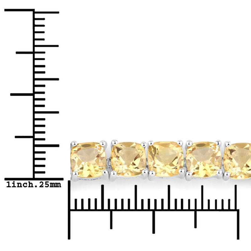 6.05 Carat Genuine Citrine .925 Sterling Silver Bracelet