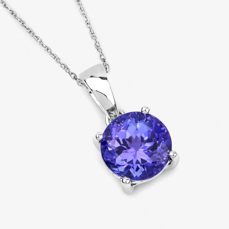 2.17 Carat Genuine Tanzanite 14K White Gold Pendant