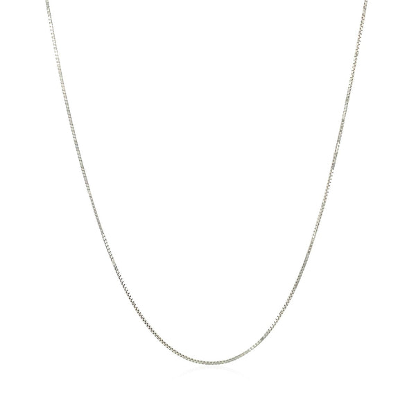 10k White Gold Classic Box Chain 0.6mm