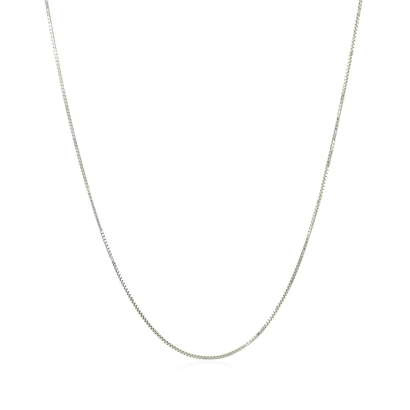 10k White Gold Classic Box Chain 0.6mm