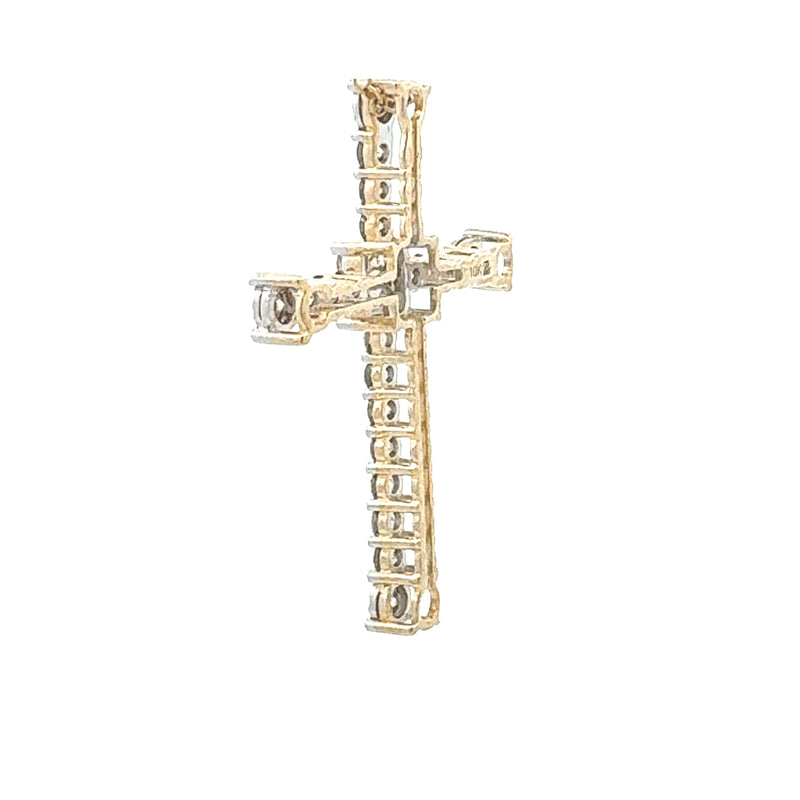 1.00ct Diamond Cross Religious Pendant 10KT Yellow Gold