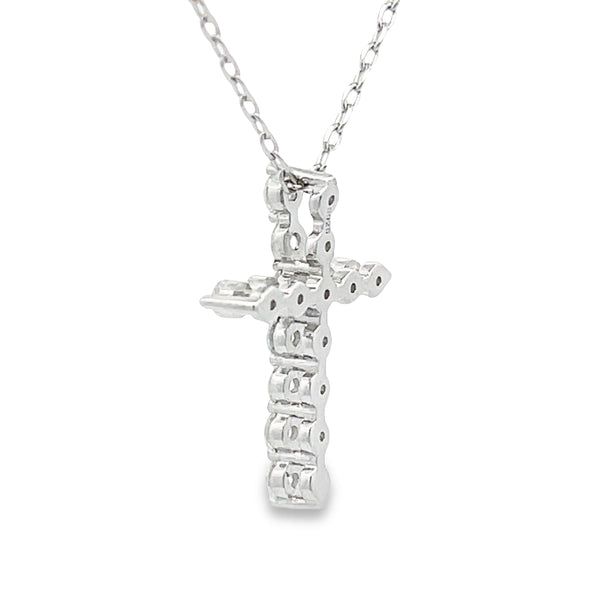 Moissanite Cross Religious Pendant Sterling Silver