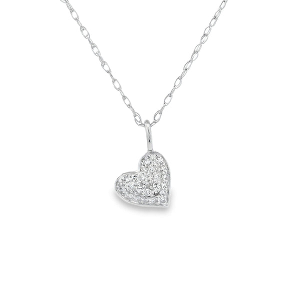 .06ct Diamond Heart Love Pendant 14KT White Gold