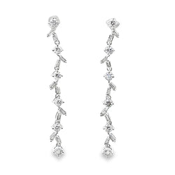 Lab Grown Diamond Dangle Earrings 10KT White Gold