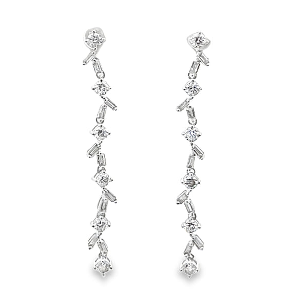 Lab Grown Diamond Dangle Earrings 10KT White Gold