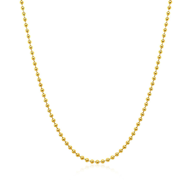 18k Yellow Gold Bead Chain 1.5mm (1.50 mm)