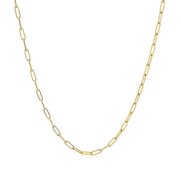 18K Yellow Gold Fine Paperclip Chain (1.50 mm)