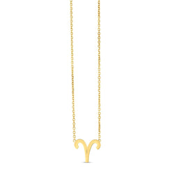 14K Yellow Gold Aries Necklace