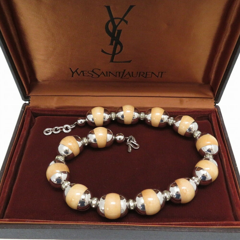 Yves Saint Laurent Wood Necklace Accessories Ladies