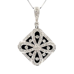 Natural .50ct Diamond Fashion Pendants 14KT White Gold