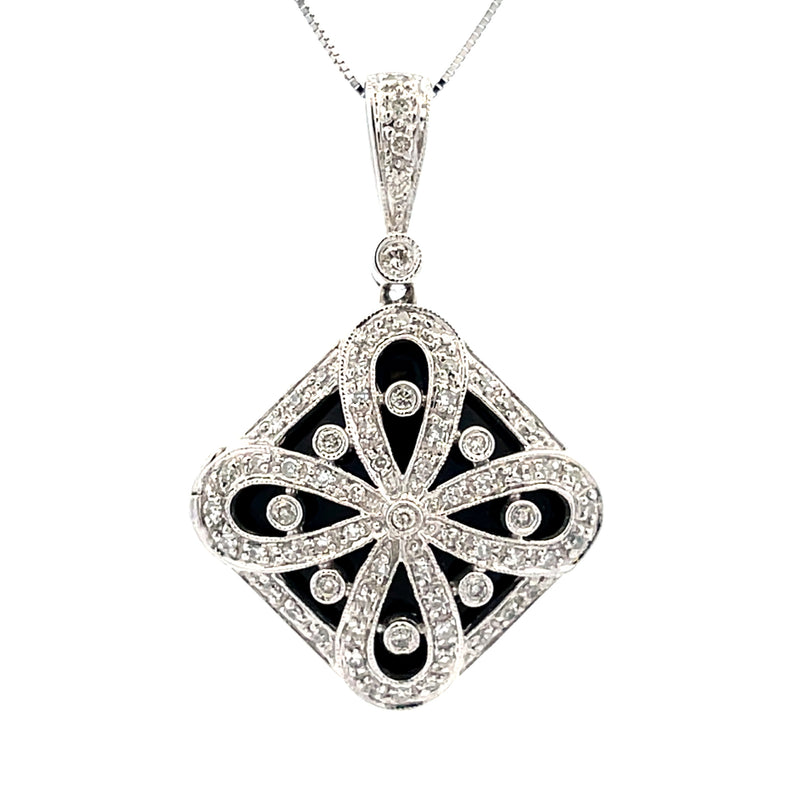 Natural .50ct Diamond Fashion Pendants 14KT White Gold