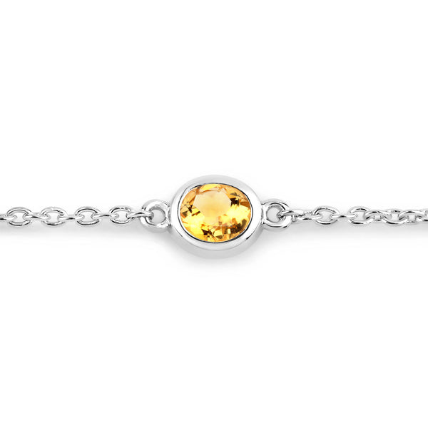 1.83 Carat Genuine Multi Stones .925 Sterling Silver Bracelet