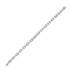 14k White Gold French Cable Chain Bracelet  (4.80 mm)