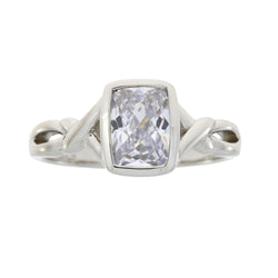 Natural Cubic Zirconium Ring Sterling Silver