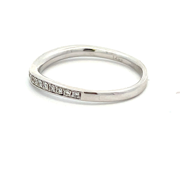 Natural .20ct Diamond Wedding Band Ring 14KT White Gold