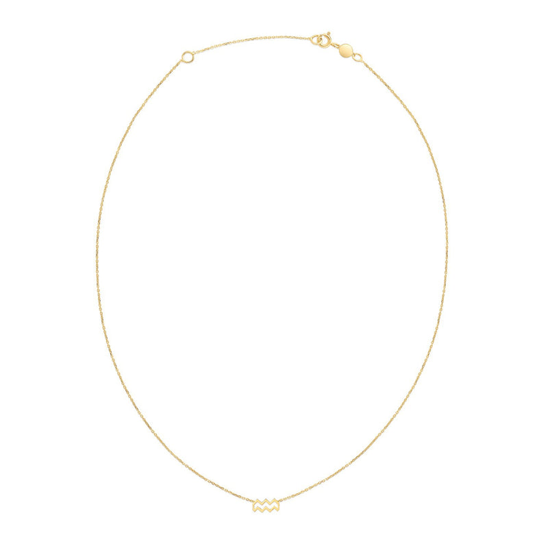 14K Yellow Gold Aquarius Necklace