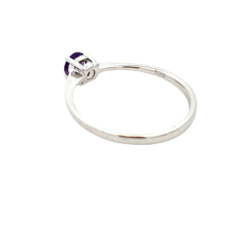 Genuine .40ct Amethyst Ring Sterling Silver