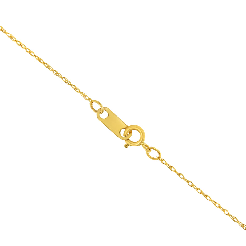 Solid 10K Yellow Gold 0.5mm Slim and Dainty Unisex 18" Rope Chain Necklace