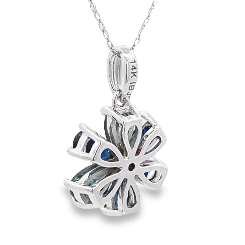 Sapphire Diamond Fashion Pendants 14KT White Gold