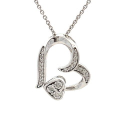 .11ct Diamond Heart Love Pendant Sterling Silver