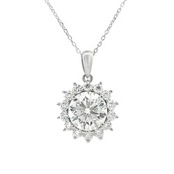 Genuine Moissanite Fashion Pendants Sterling Silver