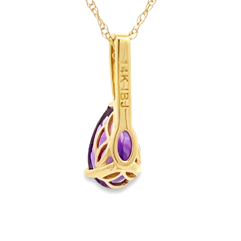 Amethyst Diamond Fashion Pendants 14KT Yellow Gold