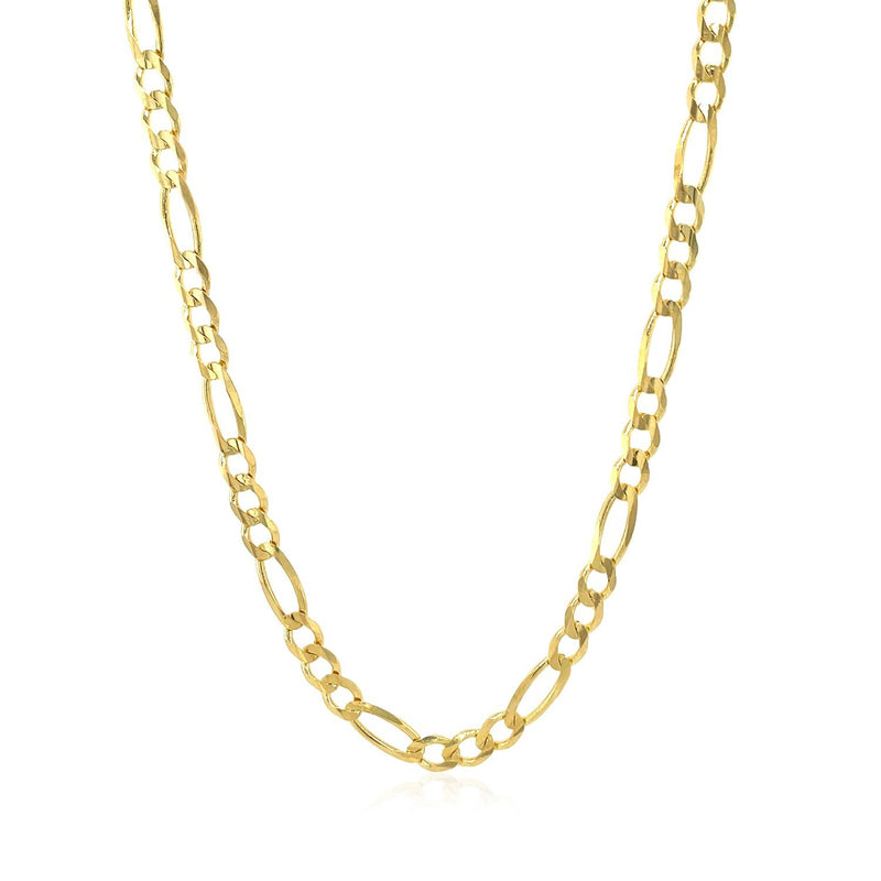 10K Yellow Gold Solid Figaro Chain (3.70 mm)