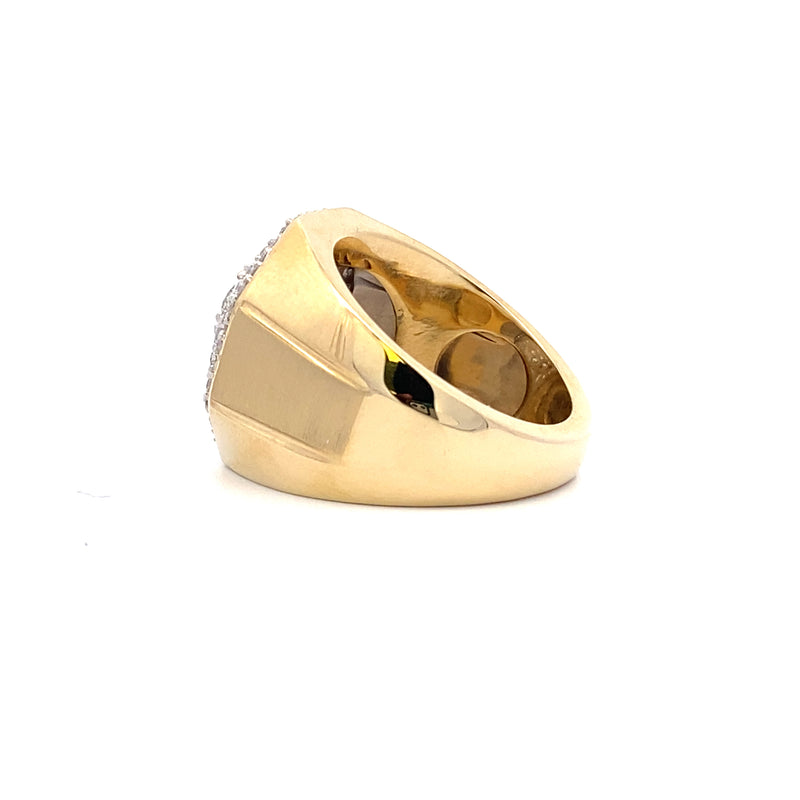 Natural 2.00ct Diamond Mens Ring 10KT Yellow Gold