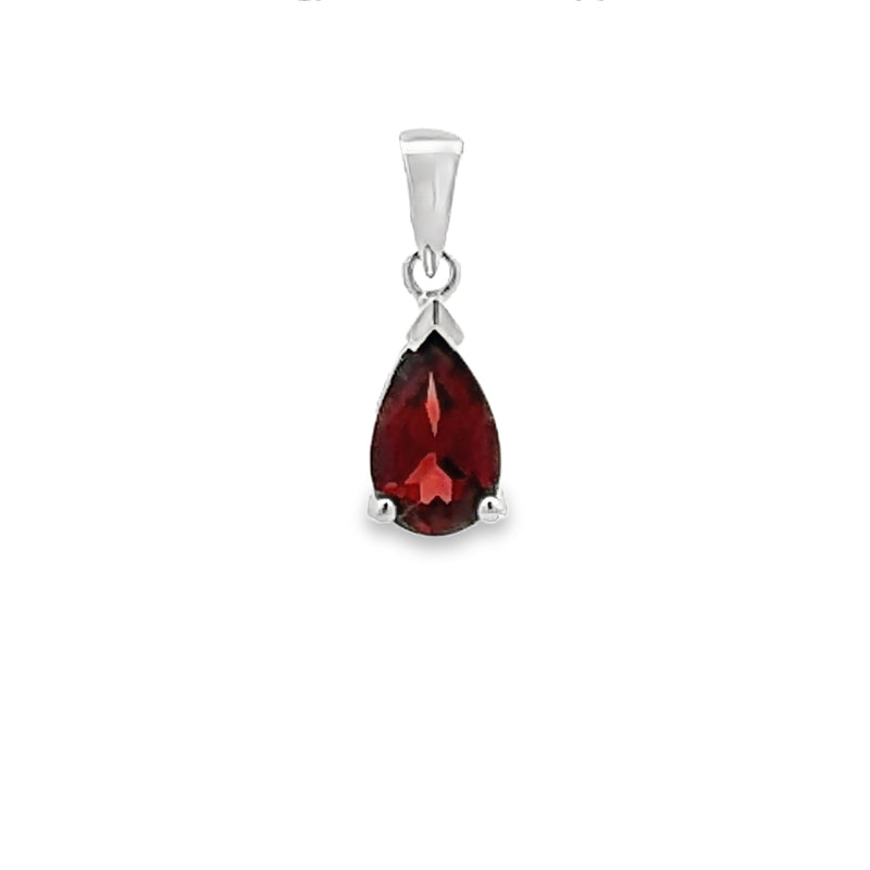 Genuine .98ct Garnet Fashion Pendants 10KT White Gold