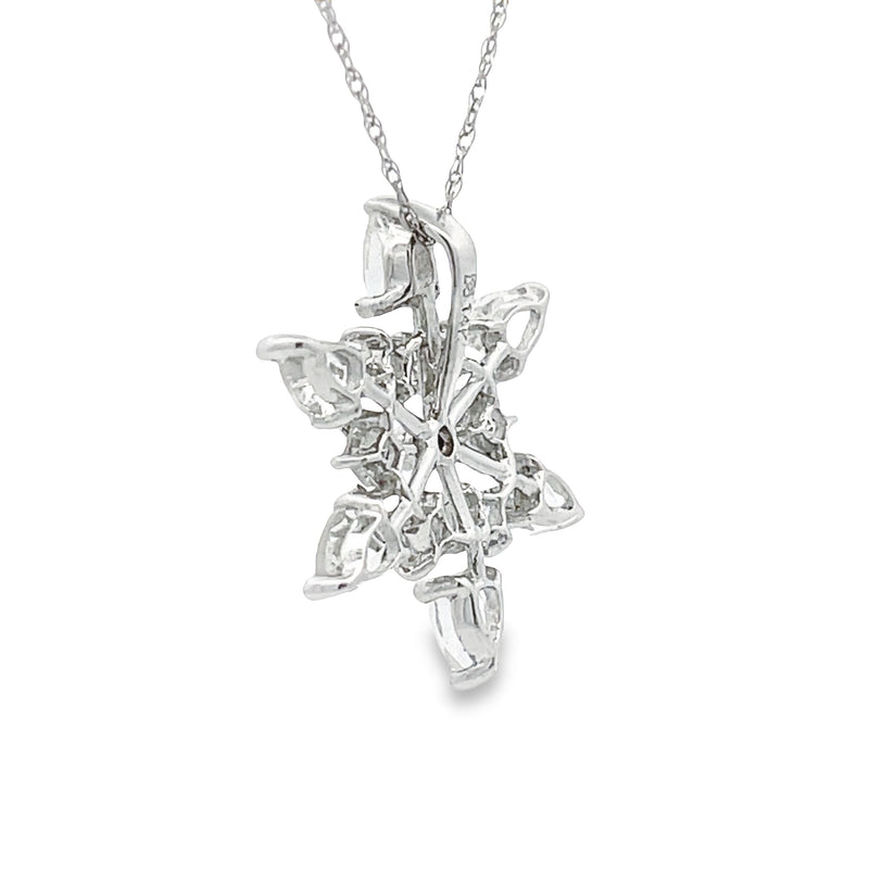 Natural Quartz Star Pnd 14KT White Gold