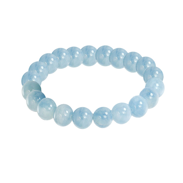 V3 Jewelry Natural 8MM Aquamarine Stretch Bracelet