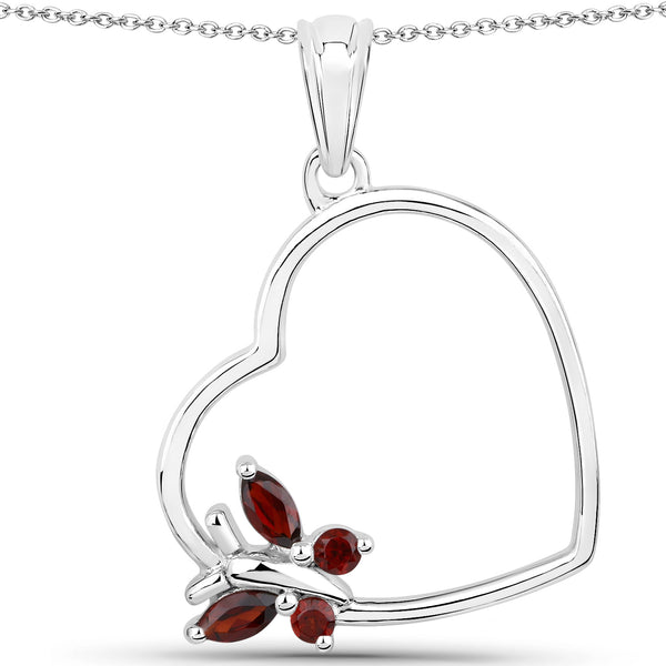 0.28 Carat Genuine Garnet .925 Sterling Silver Pendant