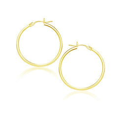 10k Yellow Gold Polished Hoop Earrings (25 mm)