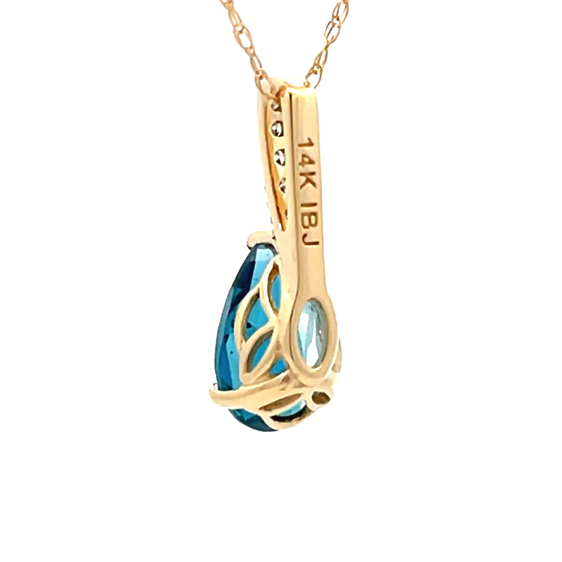 London Blue Topaz Fashion Pendants 14KT Yellow Gold