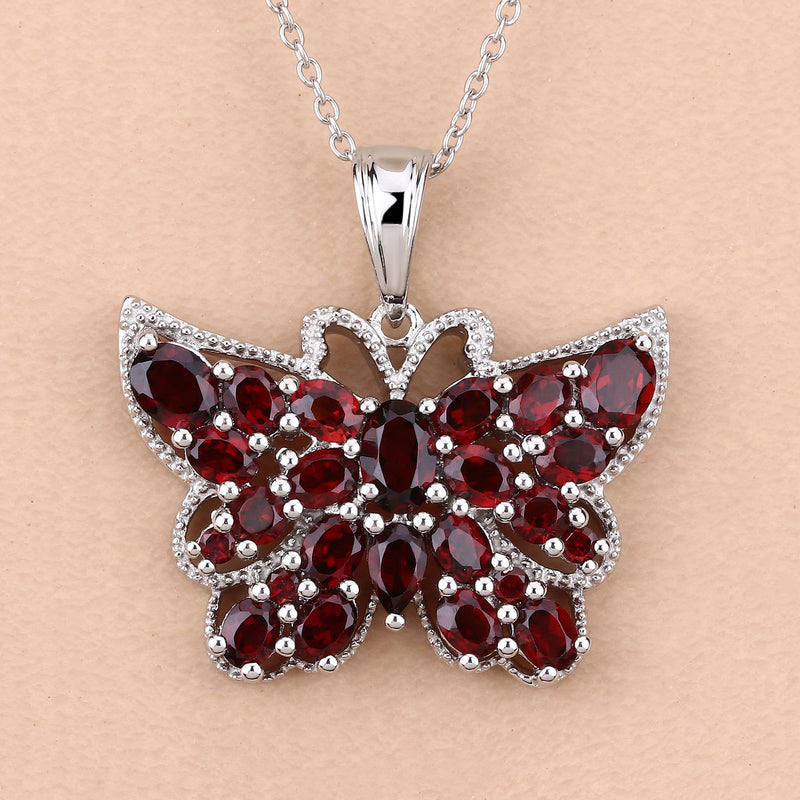 4.90 Carat Genuine Garnet .925 Sterling Silver Pendant