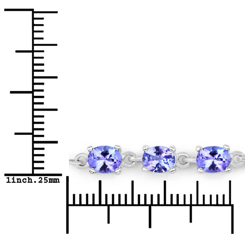 1.98 Carat Genuine Tanzanite .925 Sterling Silver Bracelet