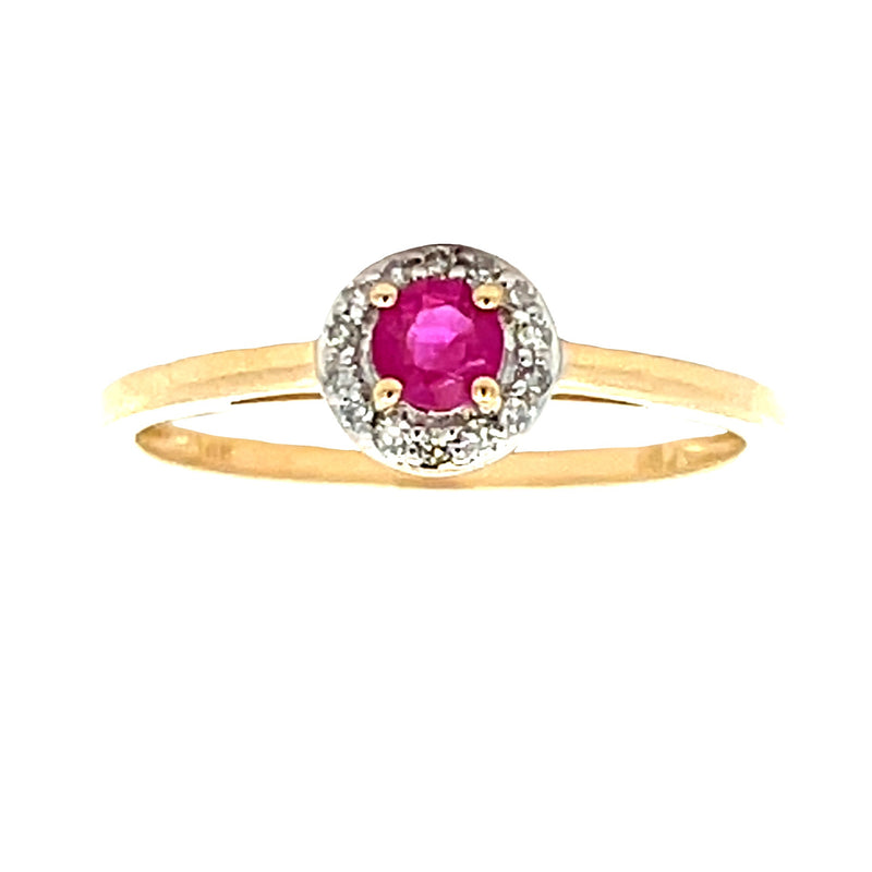 Natural .25ct Ruby Diamond Ring 14KT White Gold