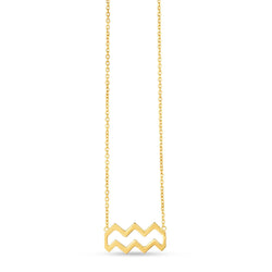 14K Yellow Gold Aquarius Necklace