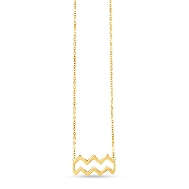 14K Yellow Gold Aquarius Necklace