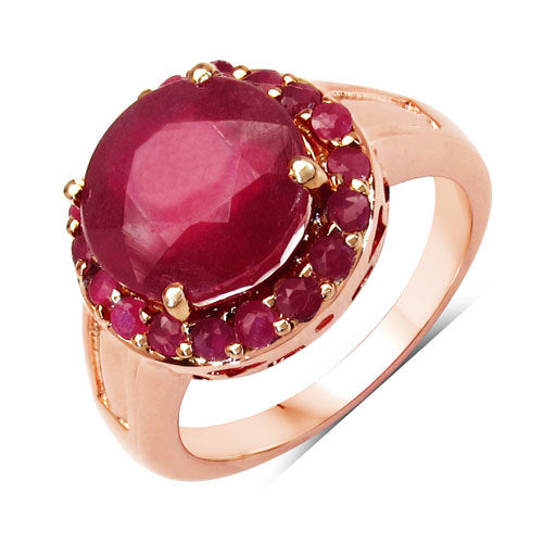 5.01 Carat Glass Filled Ruby .925 Sterling Silver Ring