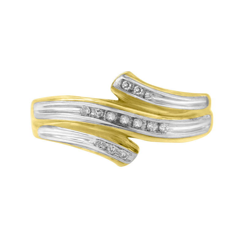 10K Two Toned 1/10ct TDW Diamond Ring (H-ISI2-I1)