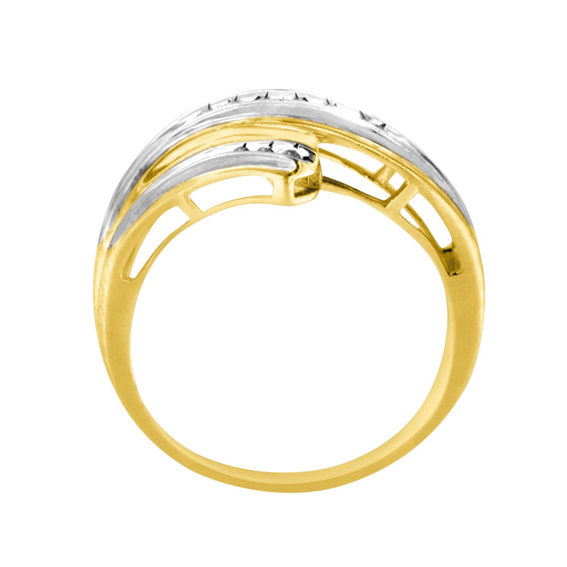 10K Two Toned 1/10ct TDW Diamond Ring (H-ISI2-I1)