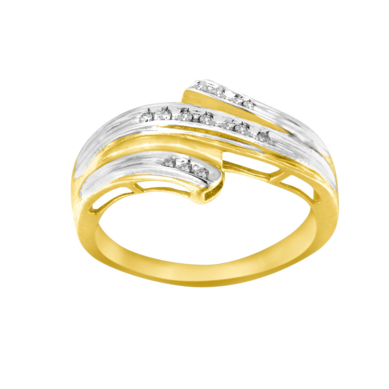 10K Two Toned 1/10ct TDW Diamond Ring (H-ISI2-I1)