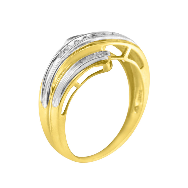 10K Two Toned 1/10ct TDW Diamond Ring (H-ISI2-I1)