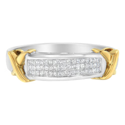 10K Two-Toned 1/3ct TDW Princess cut Diamond Band Ring (H-ISI1-SI2)
