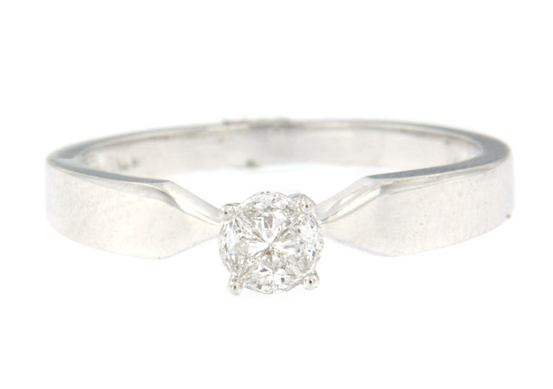 14K White Gold 1/4ct.TDW Pie-Cut Diamond Ring(H-ISI1-SI2)