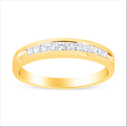 18K Yellow Gold Diamond Band Ring (1/4 cttw, G-H Color, SI2-I1 Clarity)