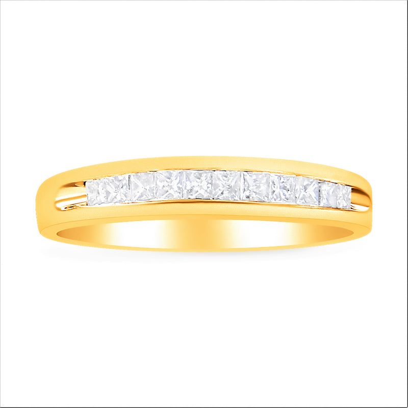 18K Yellow Gold Diamond Band Ring (1/4 cttw, G-H Color, SI2-I1 Clarity)