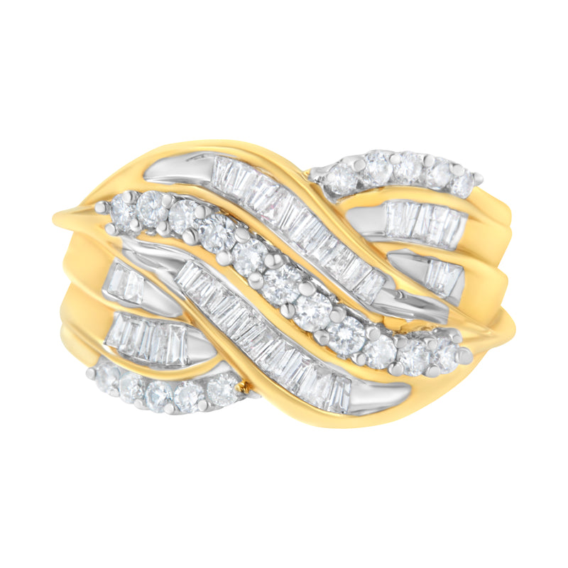 10kt Yellow Gold 1ct TDW Diamond Bypass Ring (H-ISI2-I1)